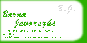 barna javorszki business card